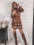 Sukienka Dorothy brązowa w czarne kropki z falbankami - 34-SU-BWN-UNI - Miderelle