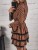 Sukienka Dorothy brązowa w czarne kropki z falbankami - 34-SU-BWN-UNI - Miderelle